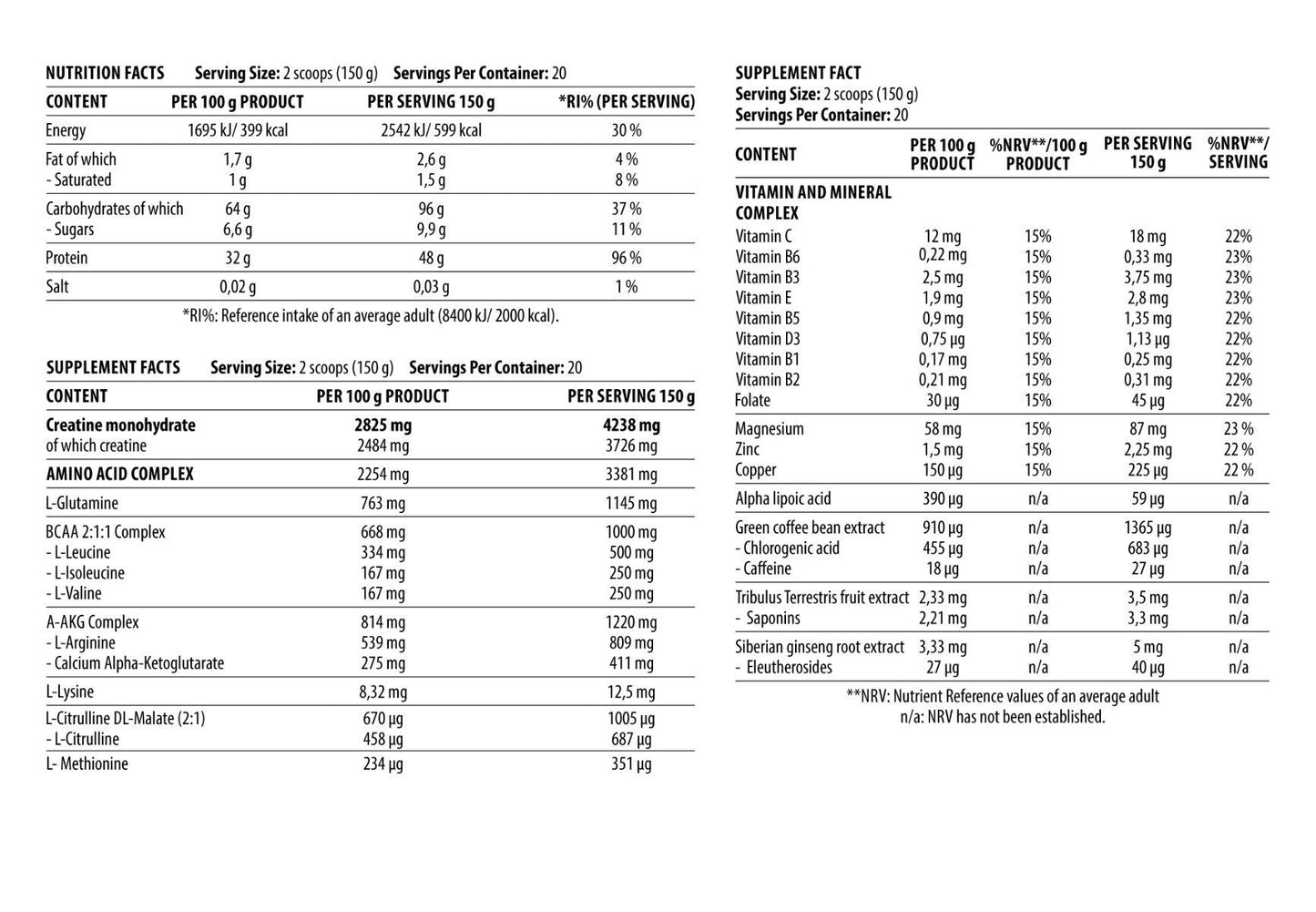 Mass Gainer Game Changer Mass 3Kg, 20 Servings Z303