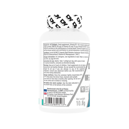 Vitamin D3 + K2 60 Softgels R101