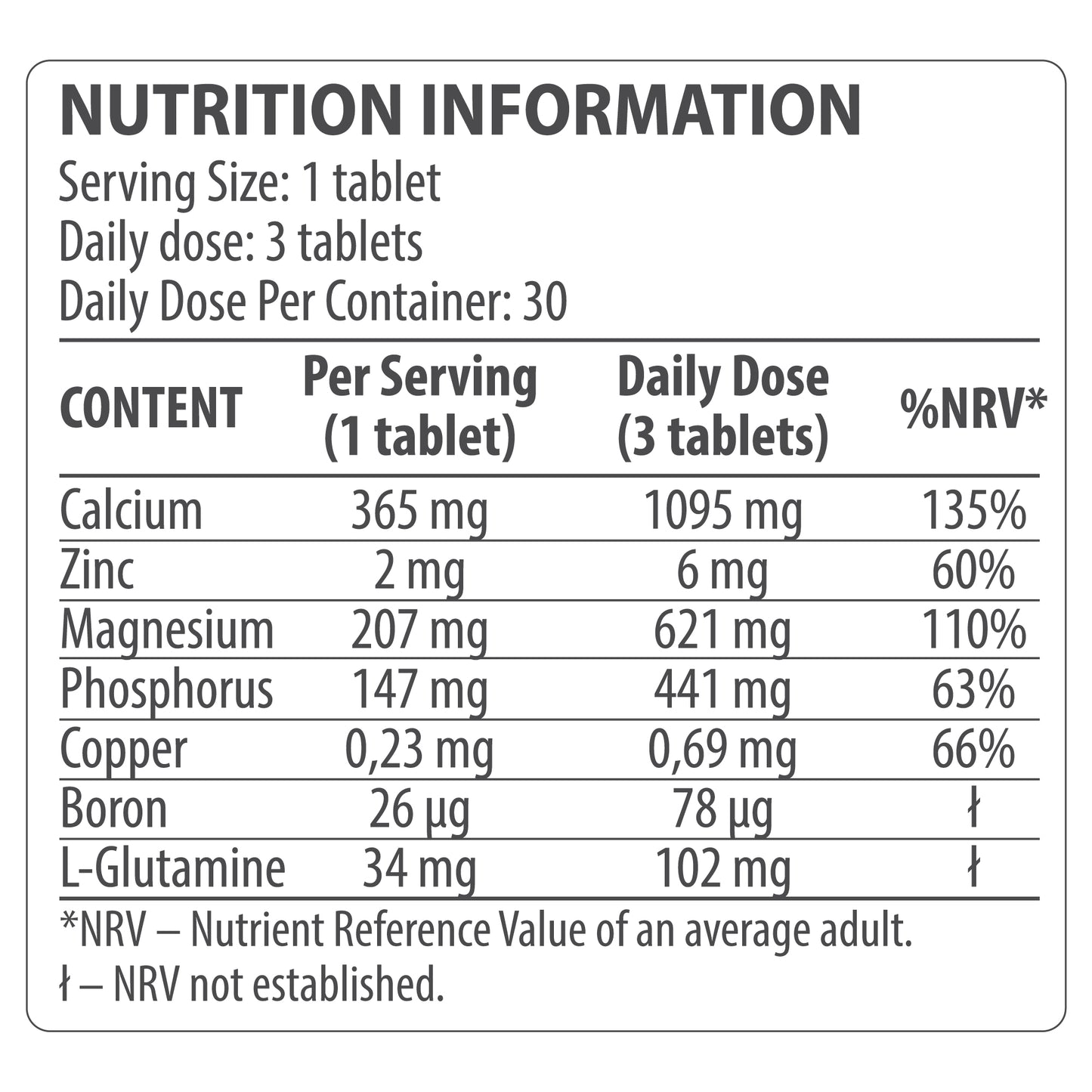 Ca-Zn-Mg tablets R101
